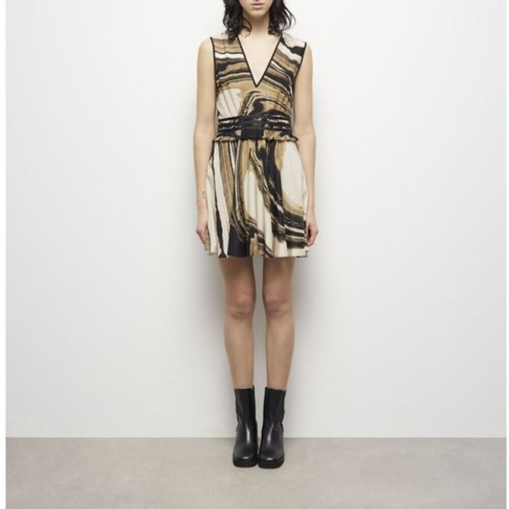 NWT | The Kooples | Silk | Marble Print | Mini Dress - Picture 3 of 12